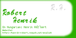 robert henrik business card